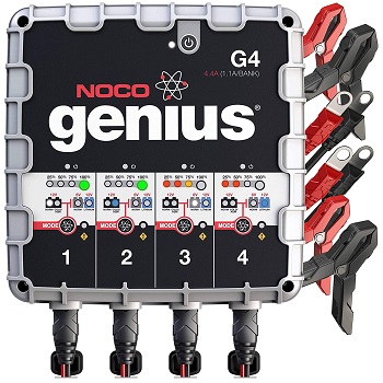NOCO Genius G4 6V/12V 4.4 Amp 4-Bank Battery Charger and Maintainer