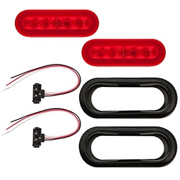 Optronics GloLight Red 6" Oval Sealed 22-LED Trailer Light Kit