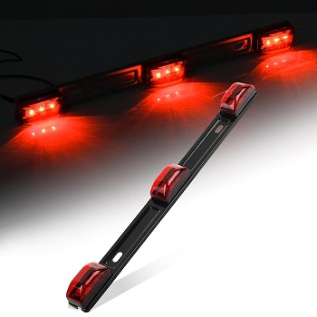 Partsam Red Sealed Stainless Steel Trailer Identification LED Light