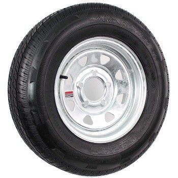 Rainier ST Radial Trailer Tire on 13" 5 Lug Galvanized Spoke