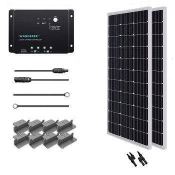 Renogy 200 Watt 12 Volt Solar Starter Kit with Wanderer